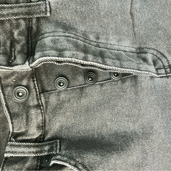 Fashion Nova Black Jean Shorts Distressed Frayed Hem - Picture 3 of 7